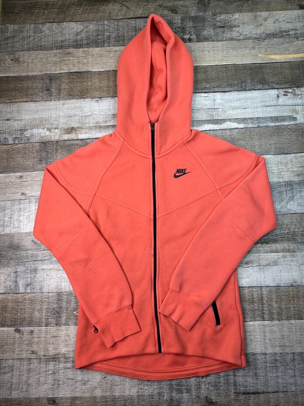 Nike Womens Tech Fleece Windrunner Hoodie Sweatshirt FB8338-814 Size XS Orange